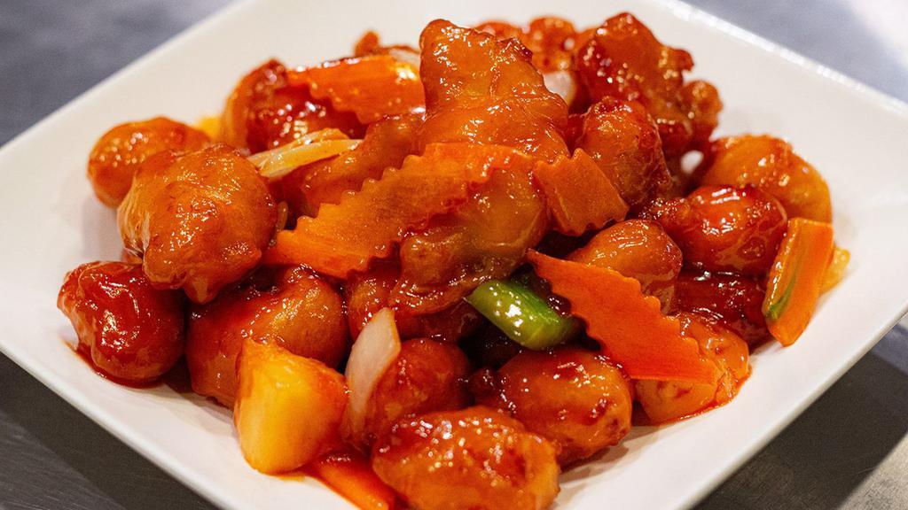 Sweet & Sour Chicken · Breaded chicken glazed in our tangy, home-made sweet and sour sauce.