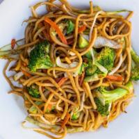 Lo Mein · Stir fried soft noodles with bean sprouts, cabbage, onions, and scallions.