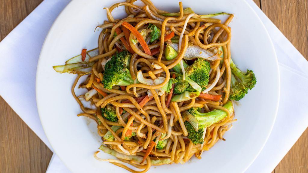Lo Mein · Stir fried soft noodles with bean sprouts, cabbage, onions, and scallions.