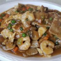 House Egg Foo Young · Combination of chicken beef and shrimp.