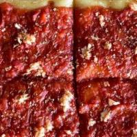 Gluten Free Marinara (Dd) · Detroit sauce, garlic, oregano, and olive oil. NO CHEESE ON THIS PIZZA. Note: All added topp...