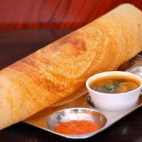 Dosa (1 Pc) · Dosa is a savoury thin crispy crepe made from urad dhal flour and rice flour with fenugreek....
