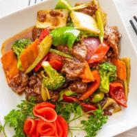 Black Pepper Beef 🌶️ · First seared, then stir-fried premium beef with fresh bell peppers and onions. Prepared hot ...