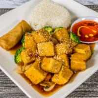 Sesame Tofu · Hot & spicy, deep-fried. Deep-fried tofu with the popular sweet and spicy sesame sauce.
