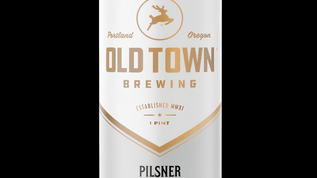 Old Town Pilsner · Bronze | GABF | 2020 &  Gold | World Beer Cup | 2018 
ABV: 4.8% - This brilliant Pilsner is packed full of delicate German Nobel hop aroma and flavor. Beautifully exquisite, with impeccable balance, and lingering notes of fresh flowers and honeyed biscuits. It's light-bodied, finishing with a crisp bite that is unbeatably refreshing.