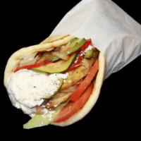 Grilled Veggie · Grilled eggplant, red pepper, zucchini, and onions served with tzatziki and feta cheese.