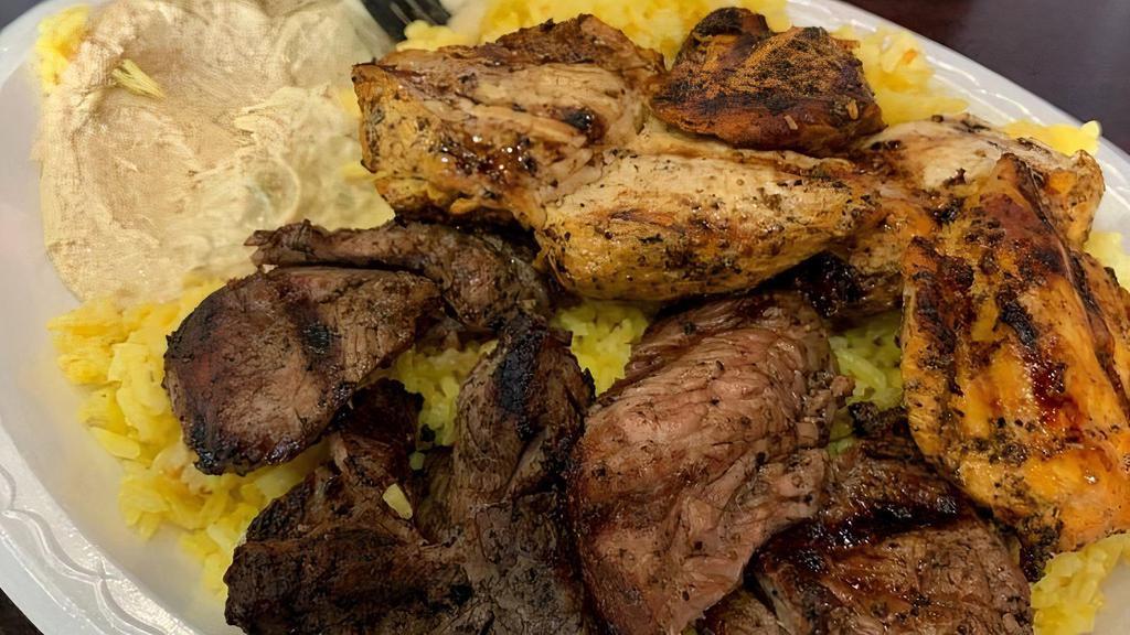 Supreme Kabob Combo Plate · A combination of any three kabobs, served with our own garlic sauce.