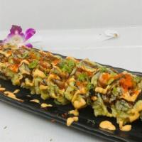 Seahawk Roll · (Fried roll)Salmon, avocado, cream cheese served with spicy mayo, eel sauce, scallion, masago