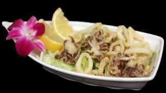 Baby Squid · Lightly fried squid and lettuce with spicy ponzu sauce.