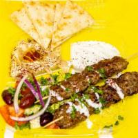 Kabab Beef Or Lamb · Combo plate. Grilled and smokey with all the serving.