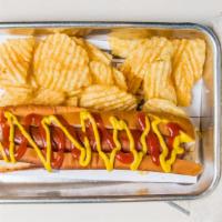 The Nono Dog · Grass-fed beef hot dog new England hot dog bun.