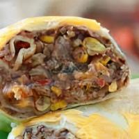 Bean And Cheese Burrito · Bean and Cheese Burrito with Brown Rice, Refried Beans, Guacamole, Pico de Gallo, and Cheese...
