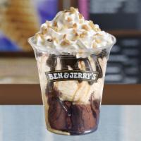 Custom Sundae (2 Scoops) · Includes choice of a freshly baked brownie or two freshly baked chocolate chip cookies, two ...