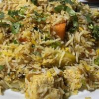 Vegetable Biryani · Vegetarian. Our long grain basmati rice cooked spices fresh vegetables in our special biryan...