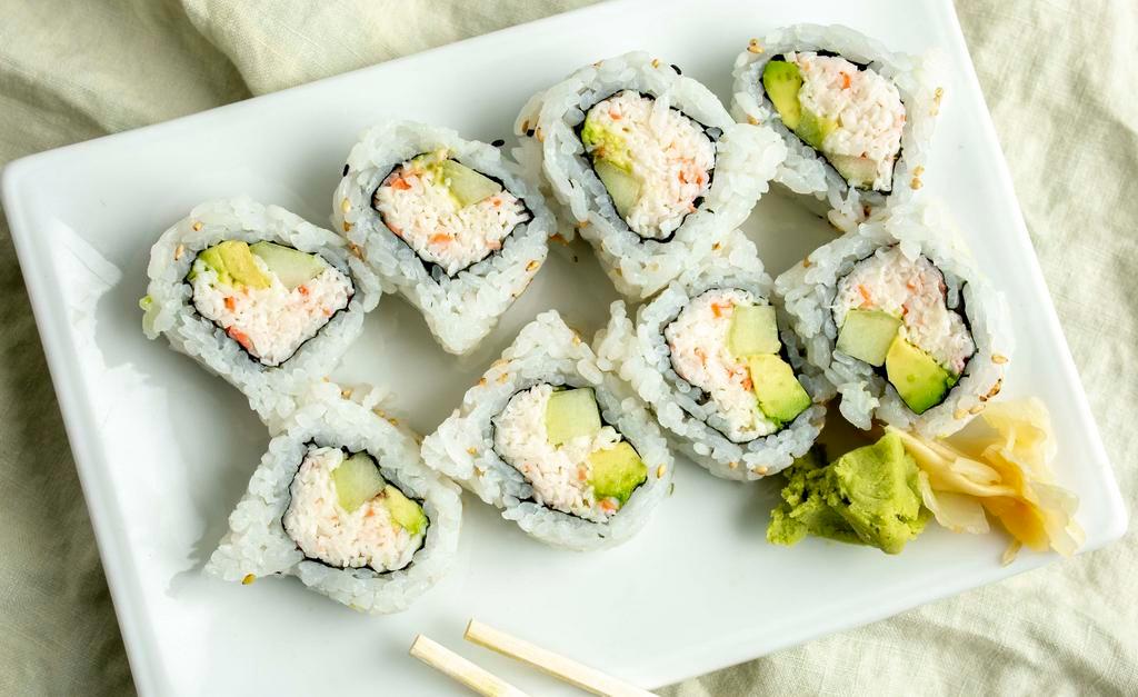 California Roll · In - Crab Meat, Cucumber, and Avocado.