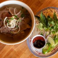 Beef Soup · Choice of beef meatballs, rare steak, flank steak, brisket, tendon, or combination, served o...