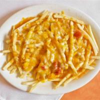 Chile Cheese Fries · french fries smothered in green chili and cheese.