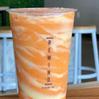 Thai Tea Crush · Thai tea blended with signature creme brulee spread. dairy free