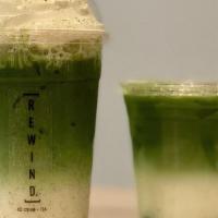 Caramel Matcha Latte · Matcha green tea latte with caramel drizzle for extra sweetness! 
Does not contain coffee. C...