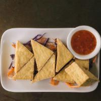 Fried Tofu · Firm tofu deep-fried to a golden brown. Served with sweet chili sauce. Vegan and gluten sens...
