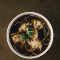 Wonton Soup · Steamed Wonton in a clear broth with bean sprouts, green onions and cilantro.
