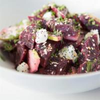 Beets · W/APPLES, CHEVRE, EVERYTHING SPICE, DILL. (GF)