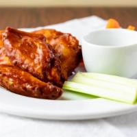 Hot Wings · Served with hot sauce or BBQ.