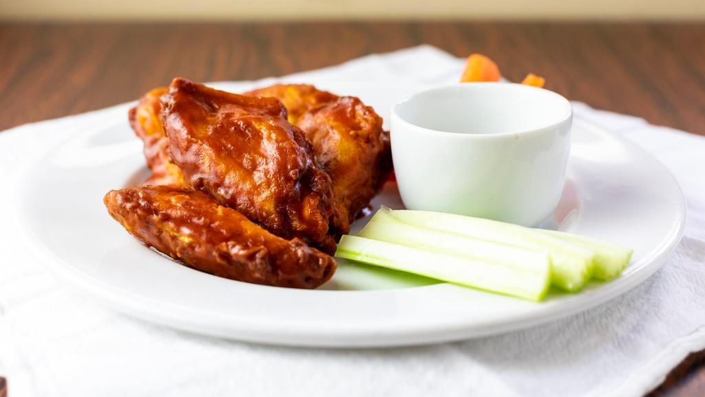 Hot Wings · Served with hot sauce or BBQ.