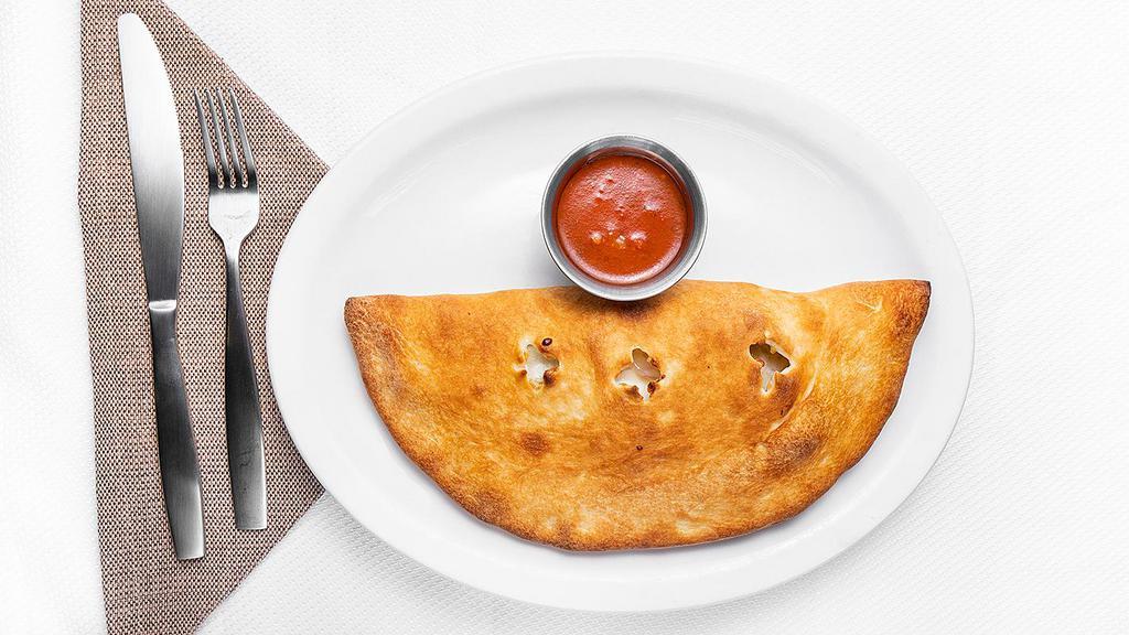 Calzones · For a special treat, try Mia's calzones: folded, seasoned pizza crust stuffed with sauce and your choice of fresh ingredients.