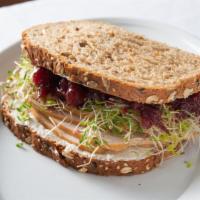 Turkey Gobbler · Roast turkey, sprout, cream cheese and cranberry sauce.