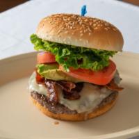California Burger · 1/3 lb angus patty lettuce tomato onion pickles mayo & burger sauce bacon swiss cheese and a...