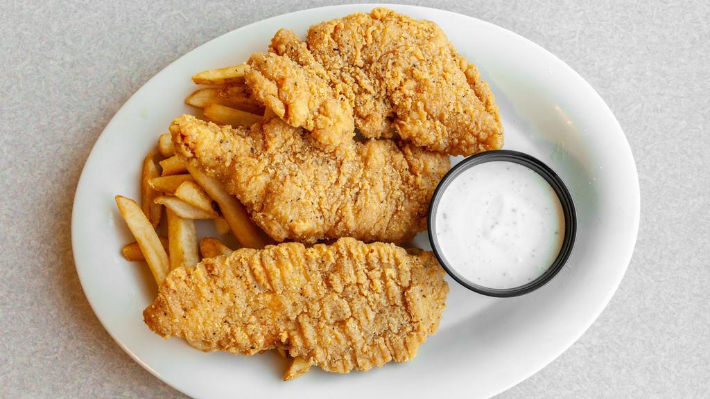 Chicken Strips & Fries · Favorite. All white chicken tenders fried to perfection.