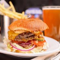 Lph Double Double · Two four ounce CAB patties, Cheddar, lettuce, tomato, onions, b and b pickles, burger sauce,...