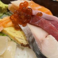 Mini Chirashi (Sashimi) Bowl · Consuming raw or undercooked meats, poultry, seafood, shellfish, or eggs may increase your r...