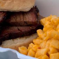 Rib Tips Sandwich · 8 oz smoked pork rib tips tender with that Texas flavor of almond wood smoked, with a savory...