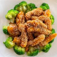 Sesame Chicken · Hot and spicy. Popular entrée made famous by our sweet and spicy sesame sauce.