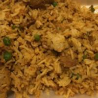 Chicken Biryani · Imported basmati rice cooked with chicken, onions, garlic, ginger, cashew nuts, raisins and ...