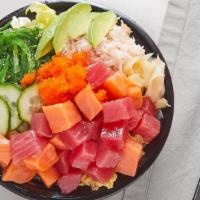 Sushi Bowl · Choose the size: medium or large.  Pick the base, choose protein, pick a sauce, and your top...