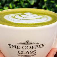 Matcha Latte (Hot) · Matcha, steamed milk. Optional sweetener.