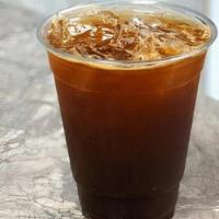 Americano (Iced) · Double shot espresso and water over ice.