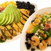 Burrito Bowl · Choice of Shrimp, Chicken or Beef. Served with white rice, black beans, onions, cilantro, sa...