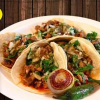 Combo #73 Five Tacos · Five soft corn tortillas with your choice of meat, onions, cilantro and salsa.
