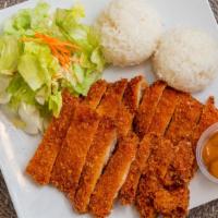 Chicken Katsu · Breaded and Deep Fried Chicken Cutlet with our Special Peanut Sauce.