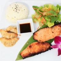 Marinated Miso Salmon Combo · 2 sushi-grade salmon filets marinated in our homemade miso sauce then slowly baked.