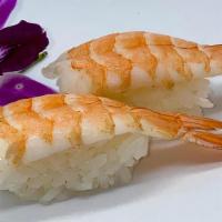 Shrimp Nigiri · 4 pieces of fresh shrimp on white rice