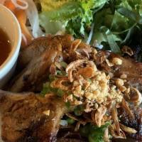 Caramelized Pork Vermicelli Bowl · A bed of VERMICELLI NOODLES and SALAD with your choice of protein, and homemade fish sauce. ...