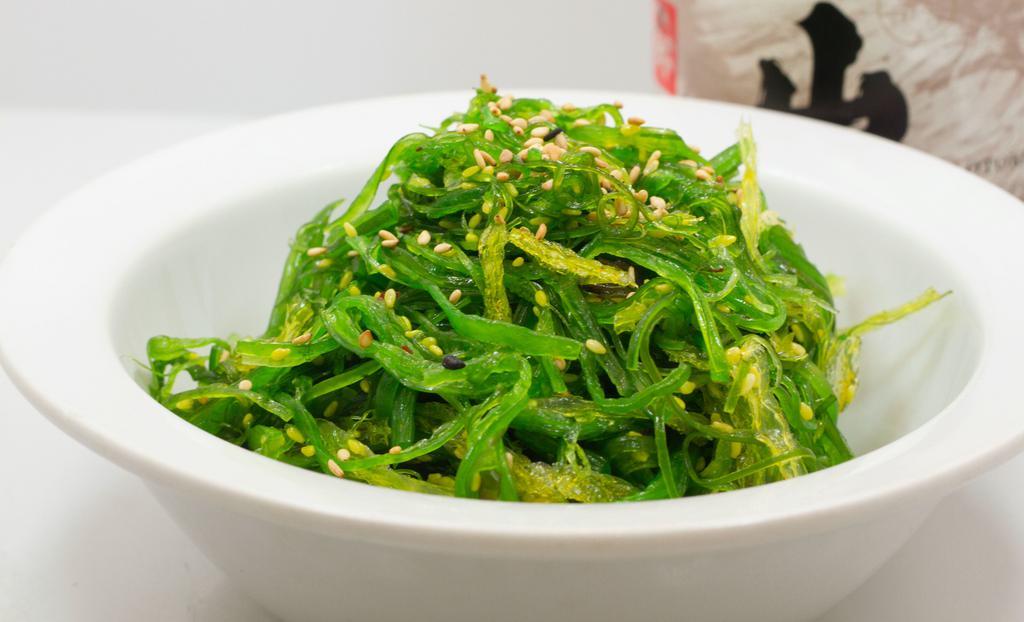 Seaweed Salad · Sesame flavored assorted seaweeds.