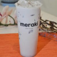 Taro Pearl Milk Tea · Taro milk tea made with green tea base. Includes pearls (boba) **Can be made caffeine-free, ...