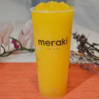 Mango Slush · Mango slush, a blend with with mango puree, ice, sugar and water as the base.