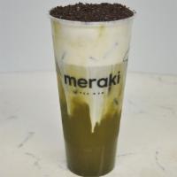 Potted Matcha Cloud Foam · Matcha tea topped off with our homemade cloud foam and oreo crumbles.